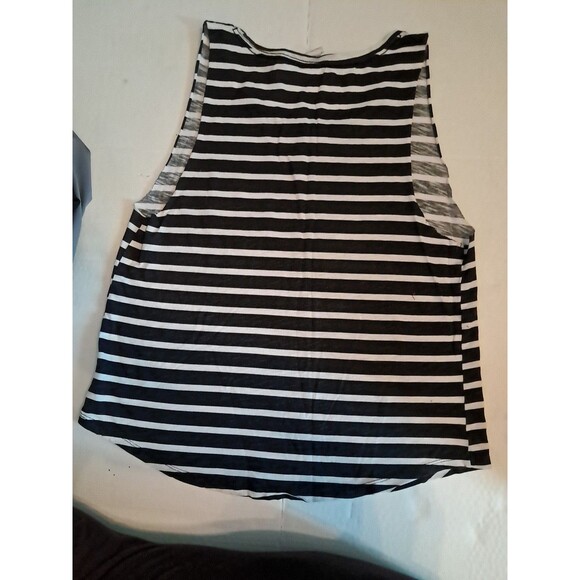 PINK Tank Top M Blk/Wht Strip - Picture 4 of 5